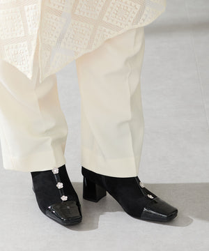 フラワービジューヒールブーツ/51408