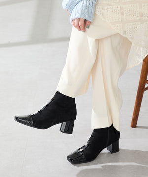 フラワービジューヒールブーツ/51408