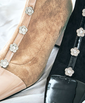 フラワービジューヒールブーツ/51408