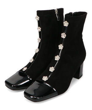 フラワービジューヒールブーツ/51408