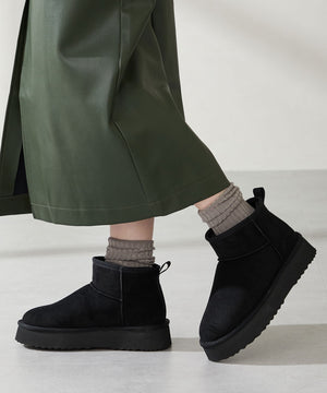 厚底ムートンショートブーツ/51409