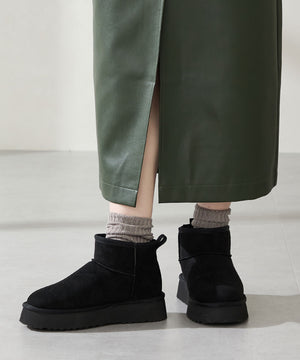 厚底ムートンショートブーツ/51409