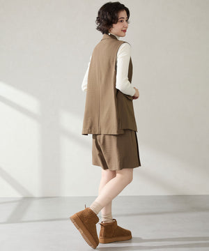 厚底ムートンショートブーツ/51409