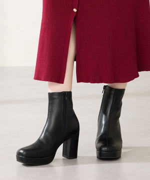 【カタログ掲載アイテム】プラットフォームヒールショートブーツ/51410