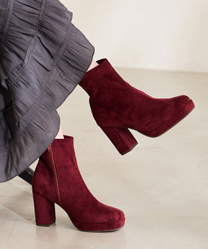 【カタログ掲載アイテム】プラットフォームヒールショートブーツ/51410