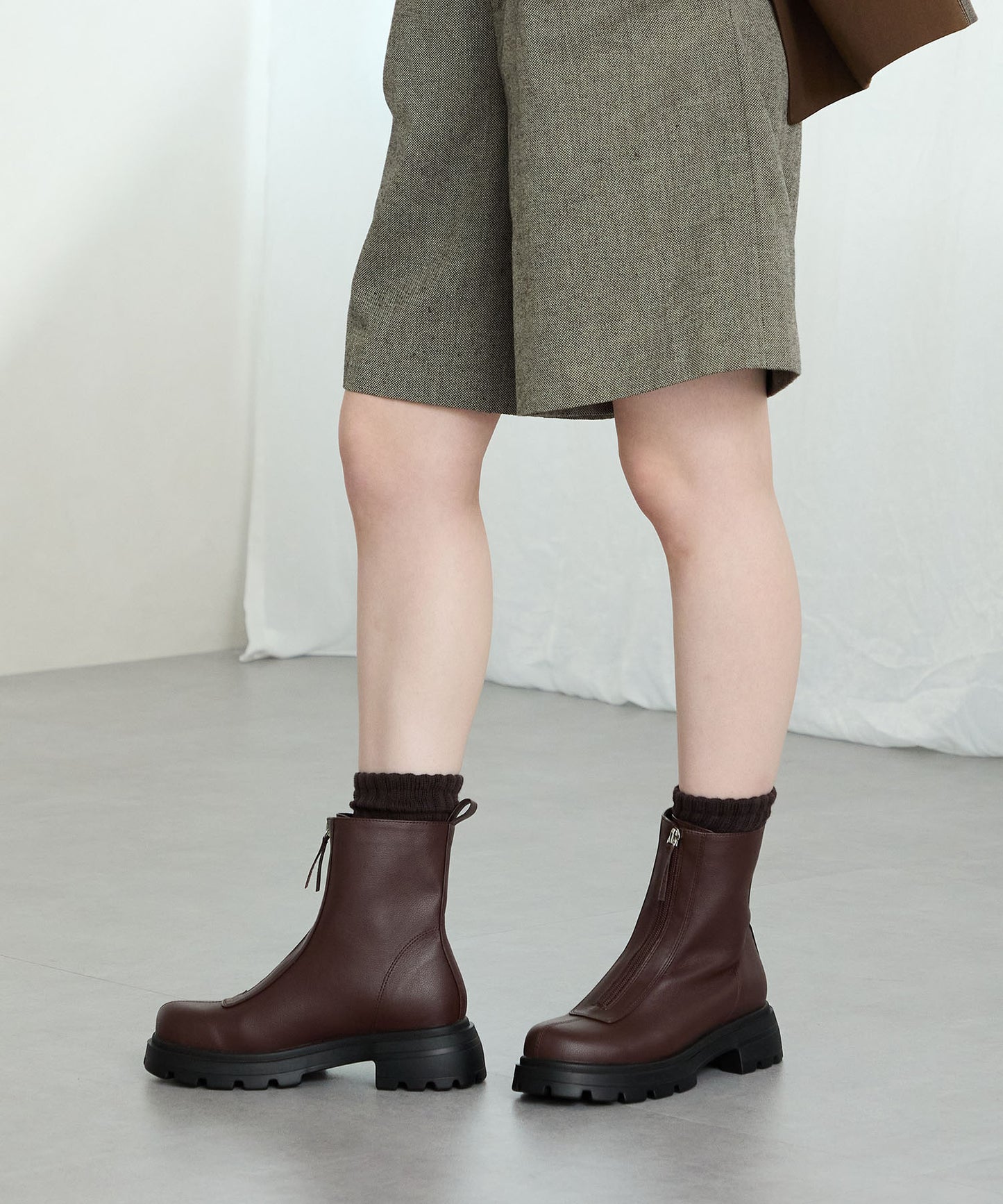 フロントジップショートブーツ/51413