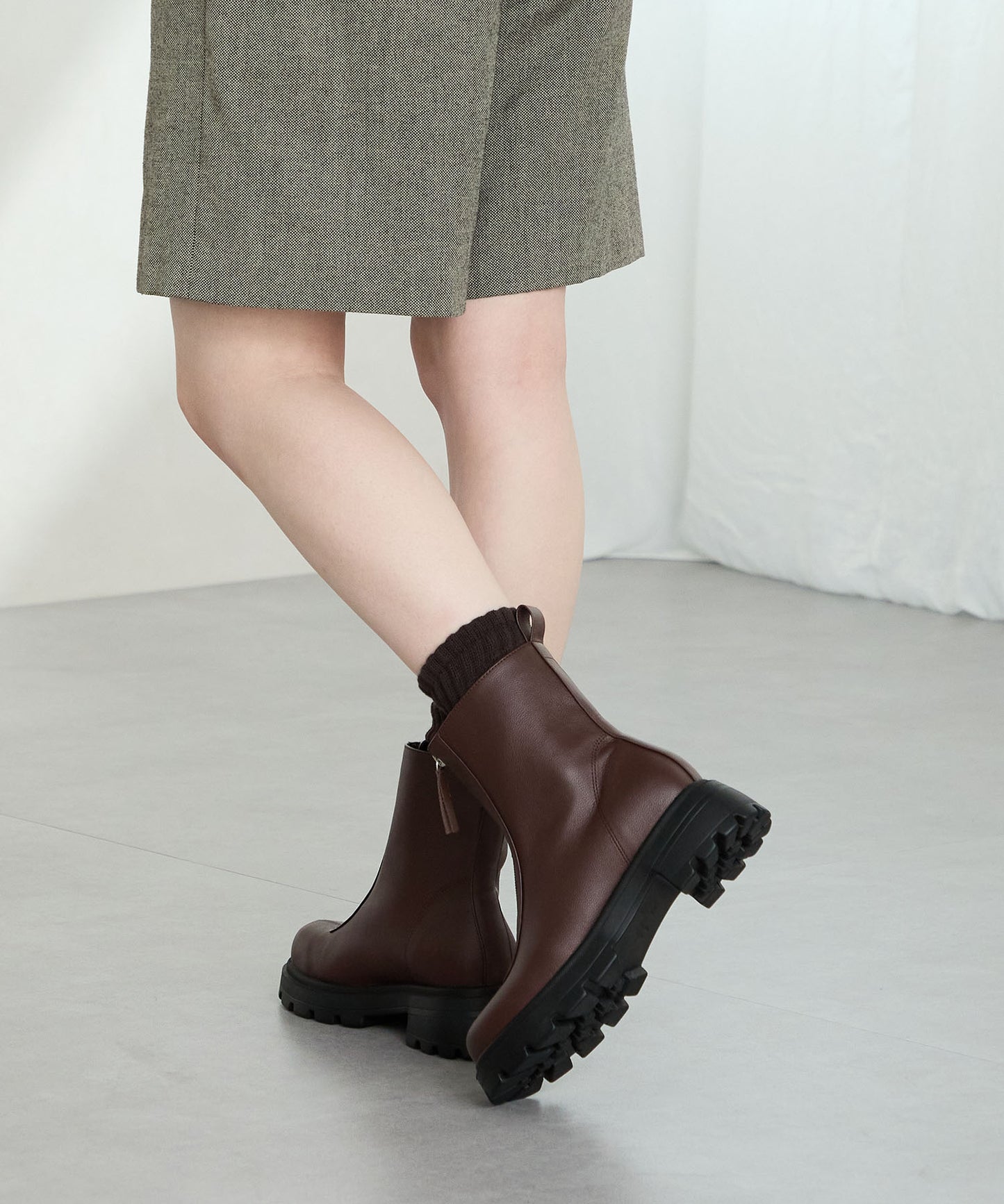 フロントジップショートブーツ/51413