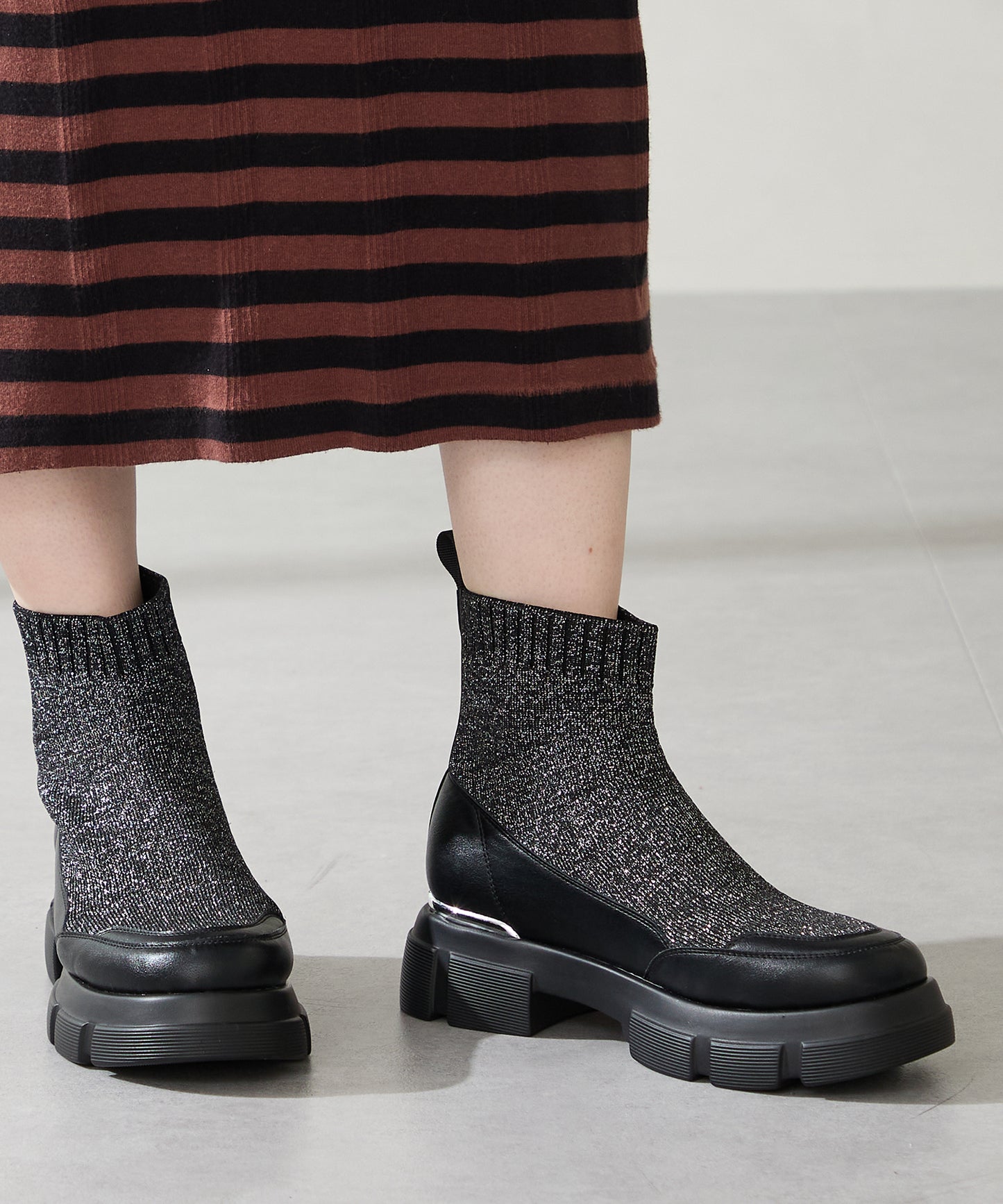 ニットソックスショートブーツ/51416