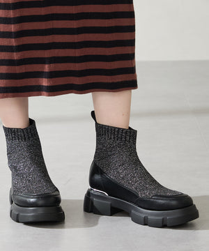 ニットソックスショートブーツ/51416