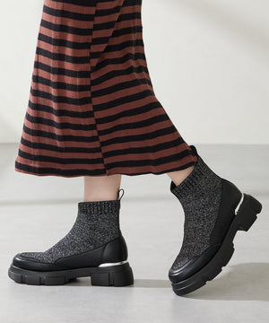 ニットソックスショートブーツ/51416