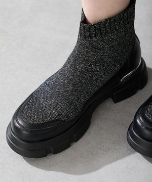 ニットソックスショートブーツ/51416