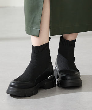 ニットソックスショートブーツ/51416