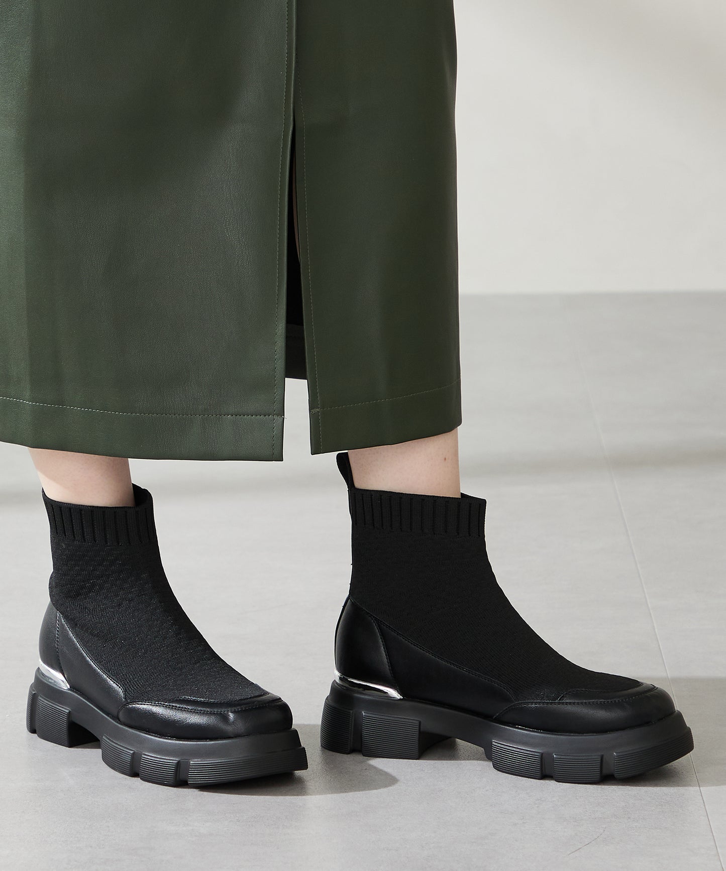 ニットソックスショートブーツ/51416