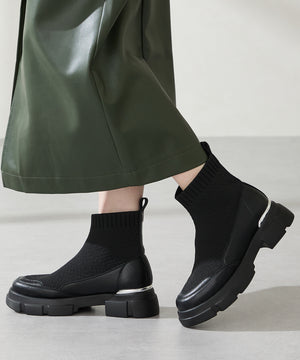 ニットソックスショートブーツ/51416