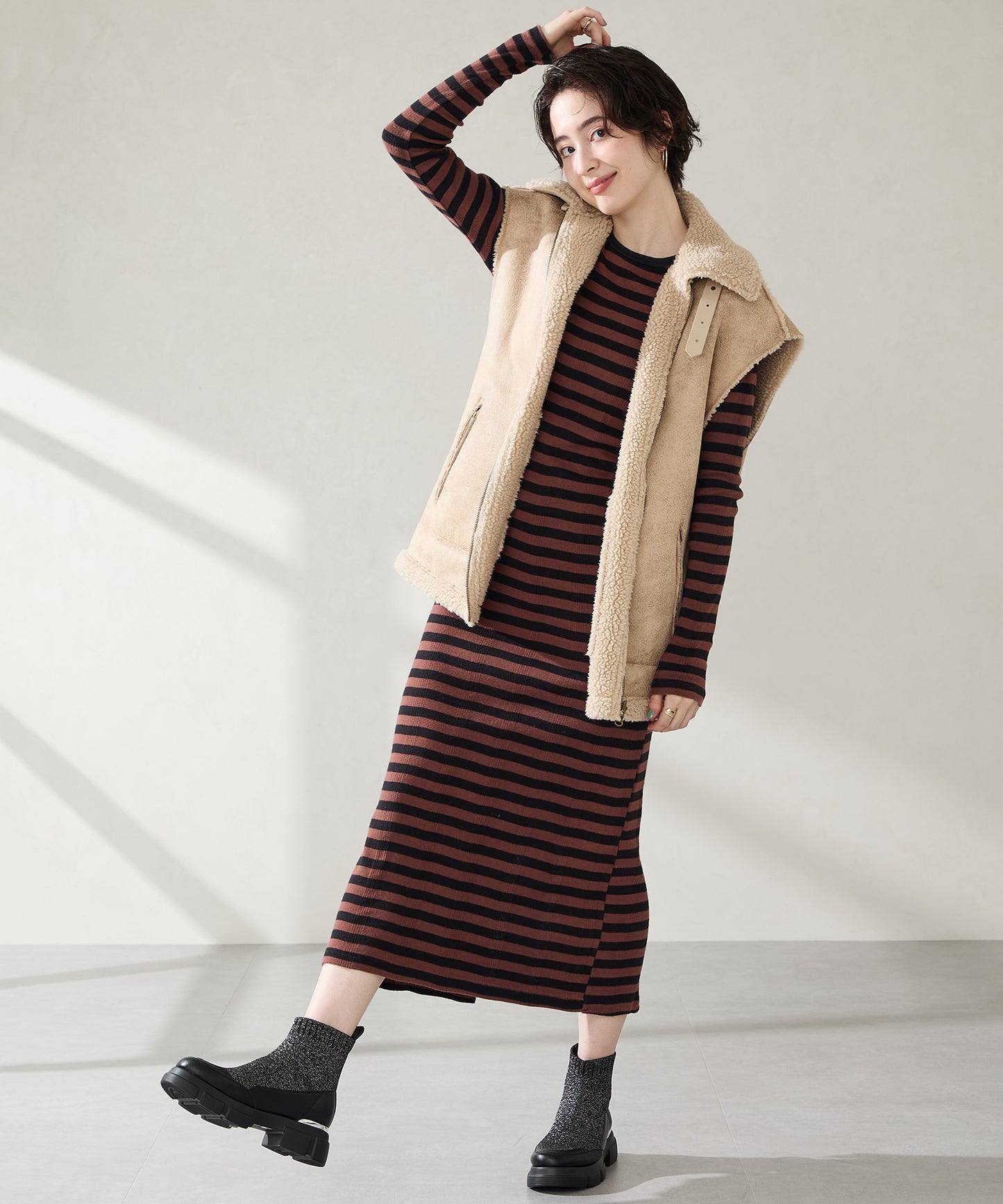 ニットソックスショートブーツ/51416