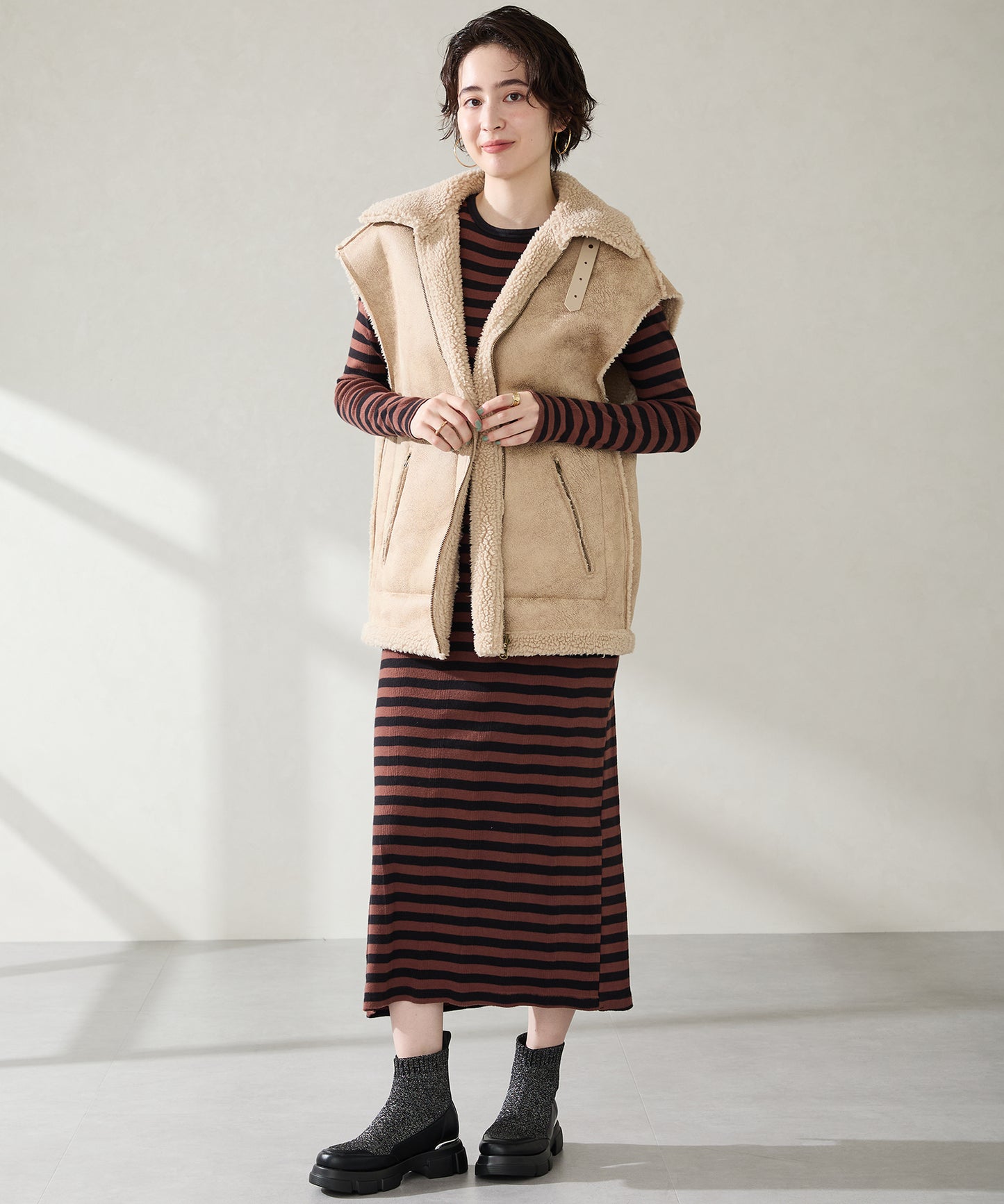 ニットソックスショートブーツ/51416