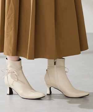 サイドリボンヒールブーツ/51417