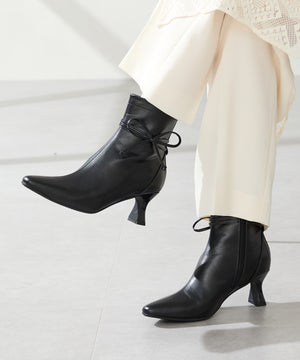 サイドリボンヒールブーツ/51417