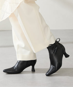 サイドリボンヒールブーツ/51417
