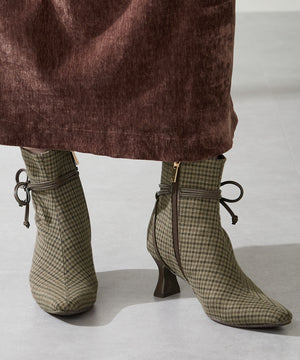 サイドリボンヒールブーツ/51417