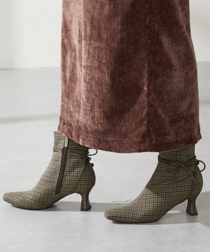 サイドリボンヒールブーツ/51417