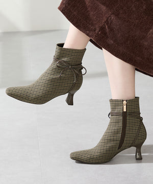 サイドリボンヒールブーツ/51417