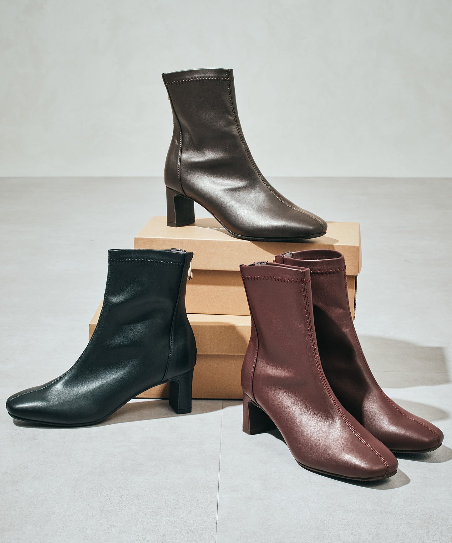 ストレッチヒールバックジップブーツ/51423