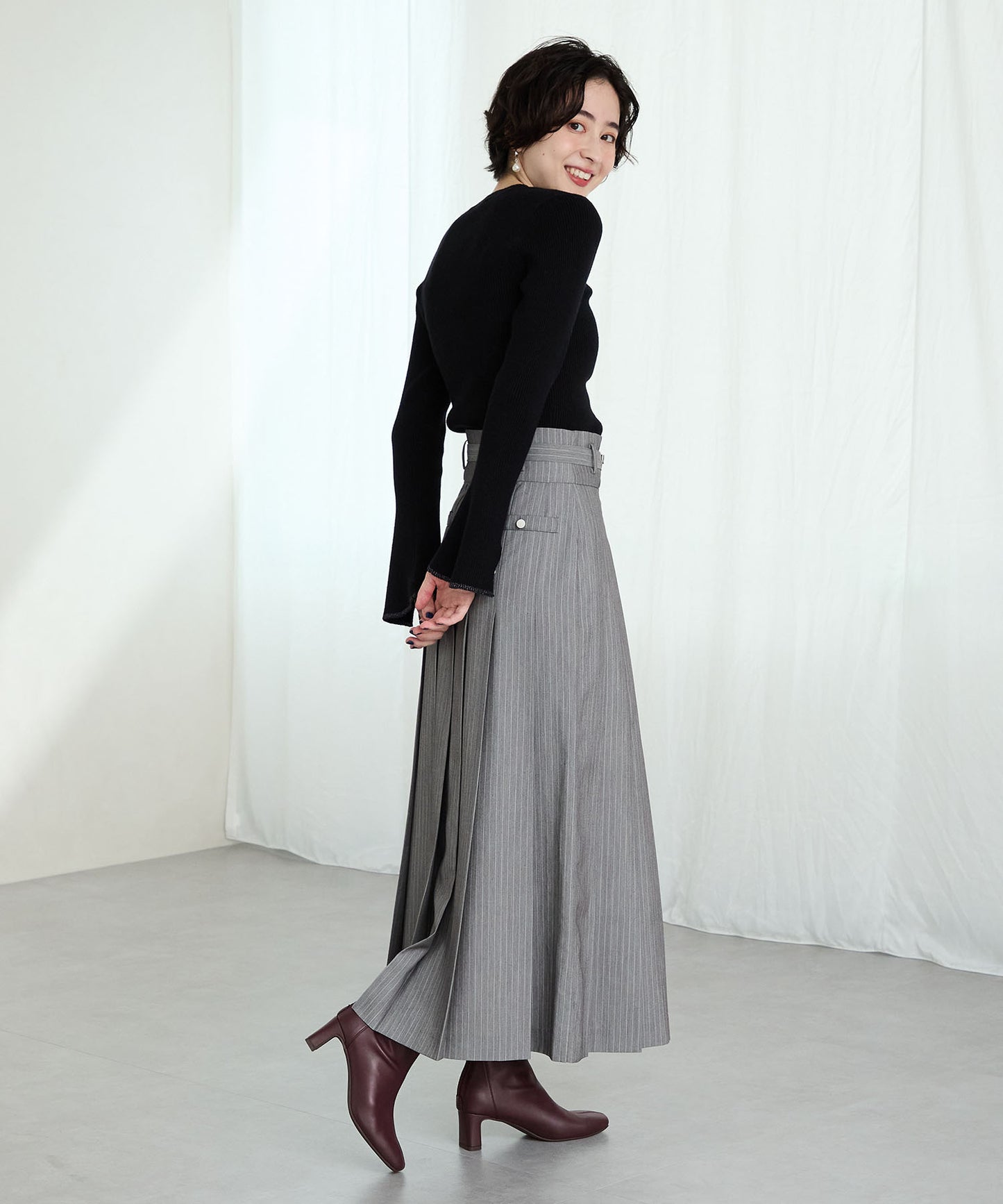 ストレッチヒールバックジップブーツ/51423