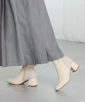 ビジューモチーフ切替ヒールブーツ/51424