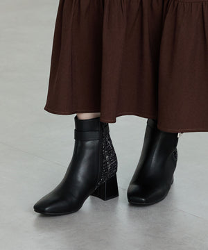 ビジューモチーフ切替ヒールブーツ/51424