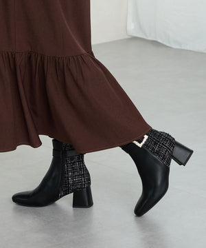 ビジューモチーフ切替ヒールブーツ/51424