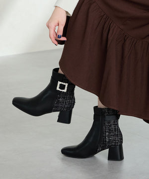 ビジューモチーフ切替ヒールブーツ/51424