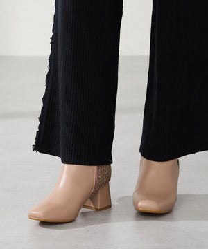 ビジューモチーフ切替ヒールブーツ/51424