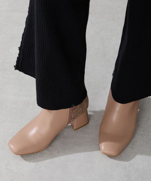 ビジューモチーフ切替ヒールブーツ/51424