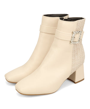 ビジューモチーフ切替ヒールブーツ/51424