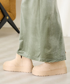 サイドスリット厚底ムートンショートブーツ/51425