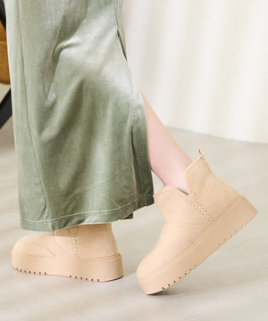 サイドスリット厚底ムートンショートブーツ/51425