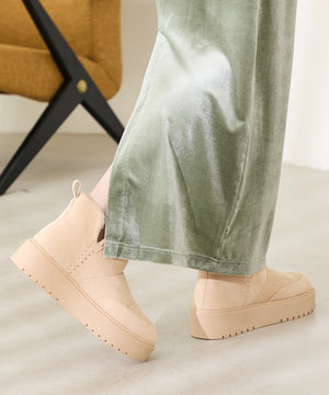 サイドスリット厚底ムートンショートブーツ/51425