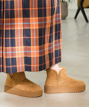 サイドスリット厚底ムートンショートブーツ/51425