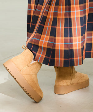 サイドスリット厚底ムートンショートブーツ/51425