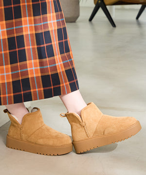 サイドスリット厚底ムートンショートブーツ/51425