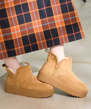 サイドスリット厚底ムートンショートブーツ/51425