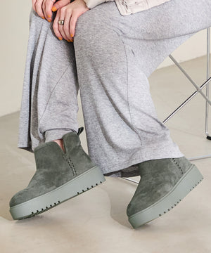 サイドスリット厚底ムートンショートブーツ/51425