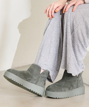 サイドスリット厚底ムートンショートブーツ/51425