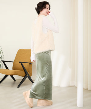 サイドスリット厚底ムートンショートブーツ/51425