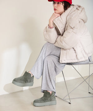 サイドスリット厚底ムートンショートブーツ/51425