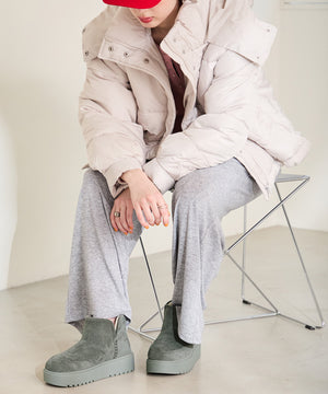 サイドスリット厚底ムートンショートブーツ/51425