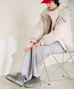 サイドスリット厚底ムートンショートブーツ/51425