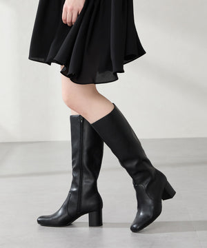 【WEB先行予約/11月中旬発売予定】スクエアトゥチャンキーヒールロングブーツ/51501