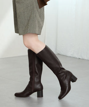【WEB先行予約/11月中旬発売予定】スクエアトゥチャンキーヒールロングブーツ/51501